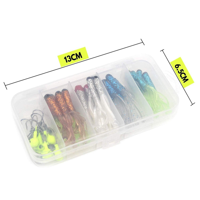 Vibrant Soft Tube Bass Baits Fishing Lures Kit with Jig Heads - Ideal for Dynamic Angling Adventures