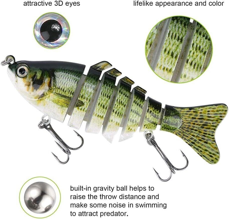 Realistic Multi-Jointed Swimbait Fishing Lures - Irresistible to Bass, Trout, and More!