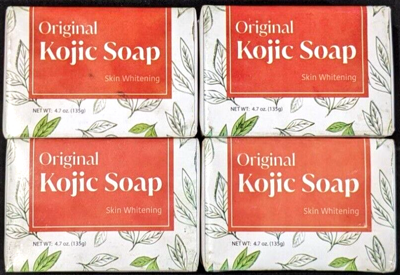 Skin Brightening and Whitening with Original Kojic Acid Soap - Set of 4 Bars (135g Each)