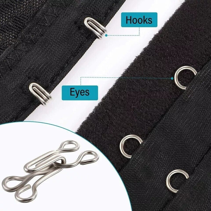 Sewing Hooks and Eyes Closure Set - 24 Pairs of Rustproof Bra